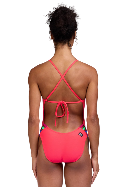 Jolyn Gavin 2 Contrast Swim Onesie - Strawberry Multi