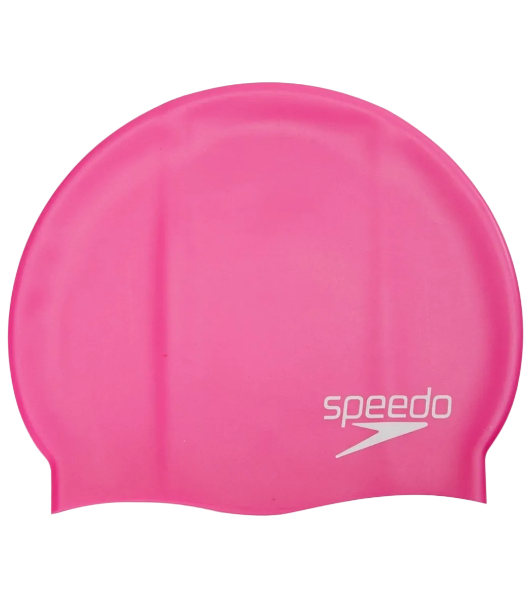 Speedo Junior Solid Silicone Cap - Power Pink