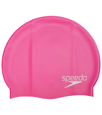 Speedo Junior Solid Silicone Cap - Power Pink
