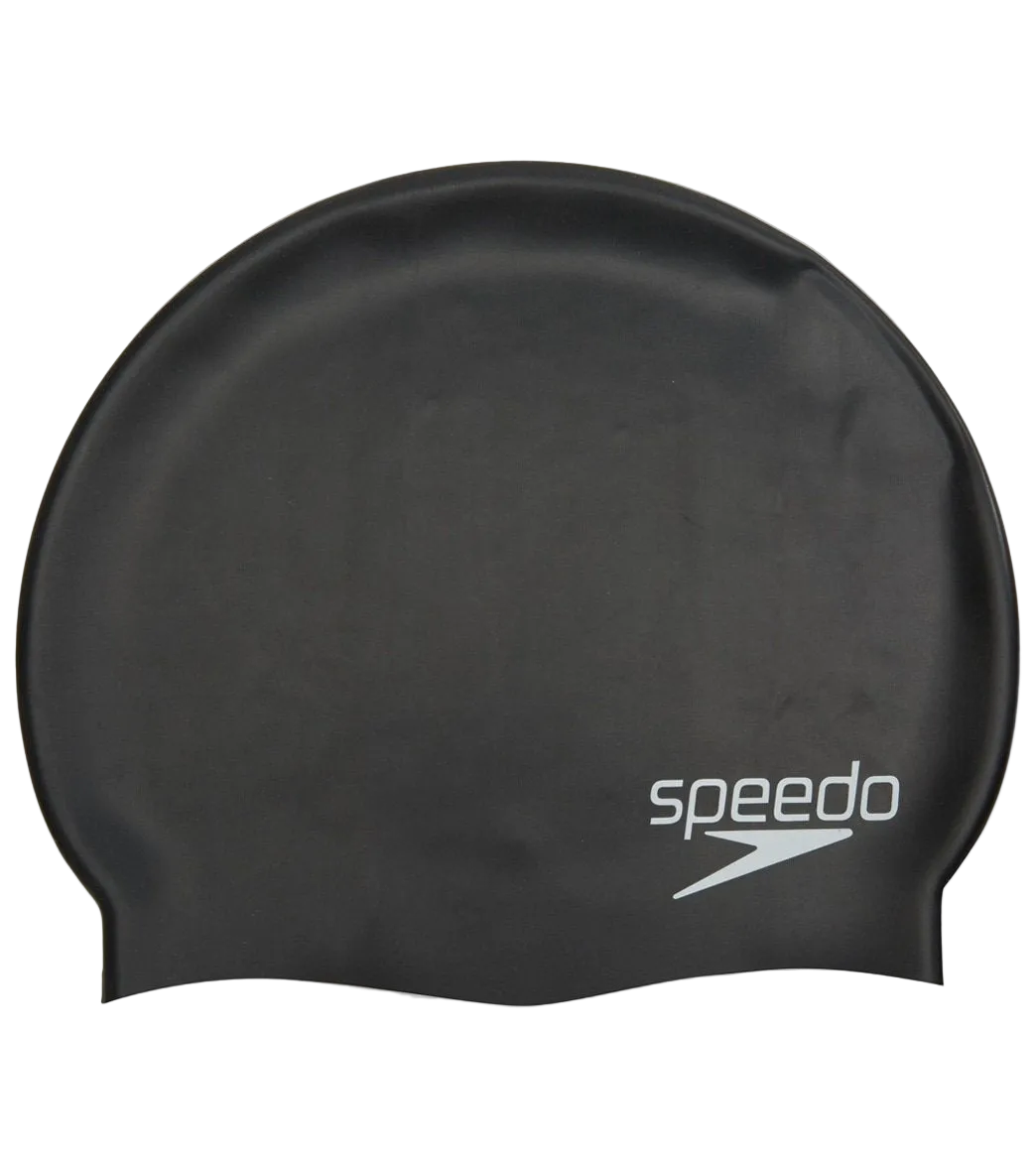 Speedo Junior Solid Silicone Cap - Black