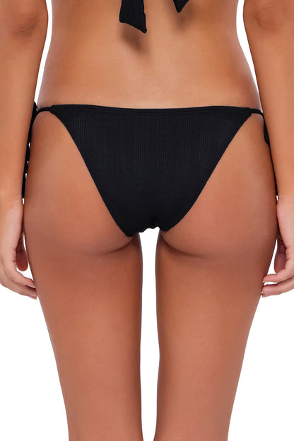 B Swim  Andi Bikini Bottom - Black Baja Rib - FINAL SALE