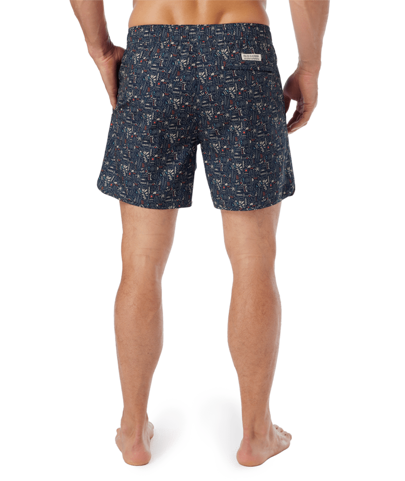 Fair Harbor The Anchor Men's Boardshort - Black Sketched Summer