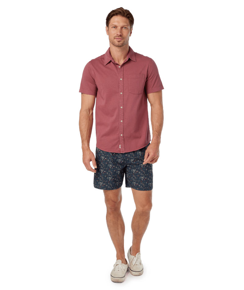 Fair Harbor The Anchor Men's Boardshort - Black Sketched Summer