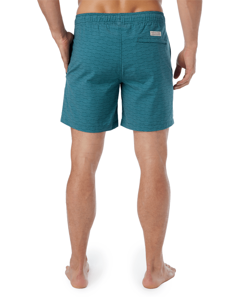 Fair Harbor Men's The Bayberry Swim Trunk Boardshorts - Green Waves