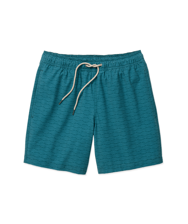 Fair Harbor Men's The Bayberry Swim Trunk Boardshorts - Green Waves