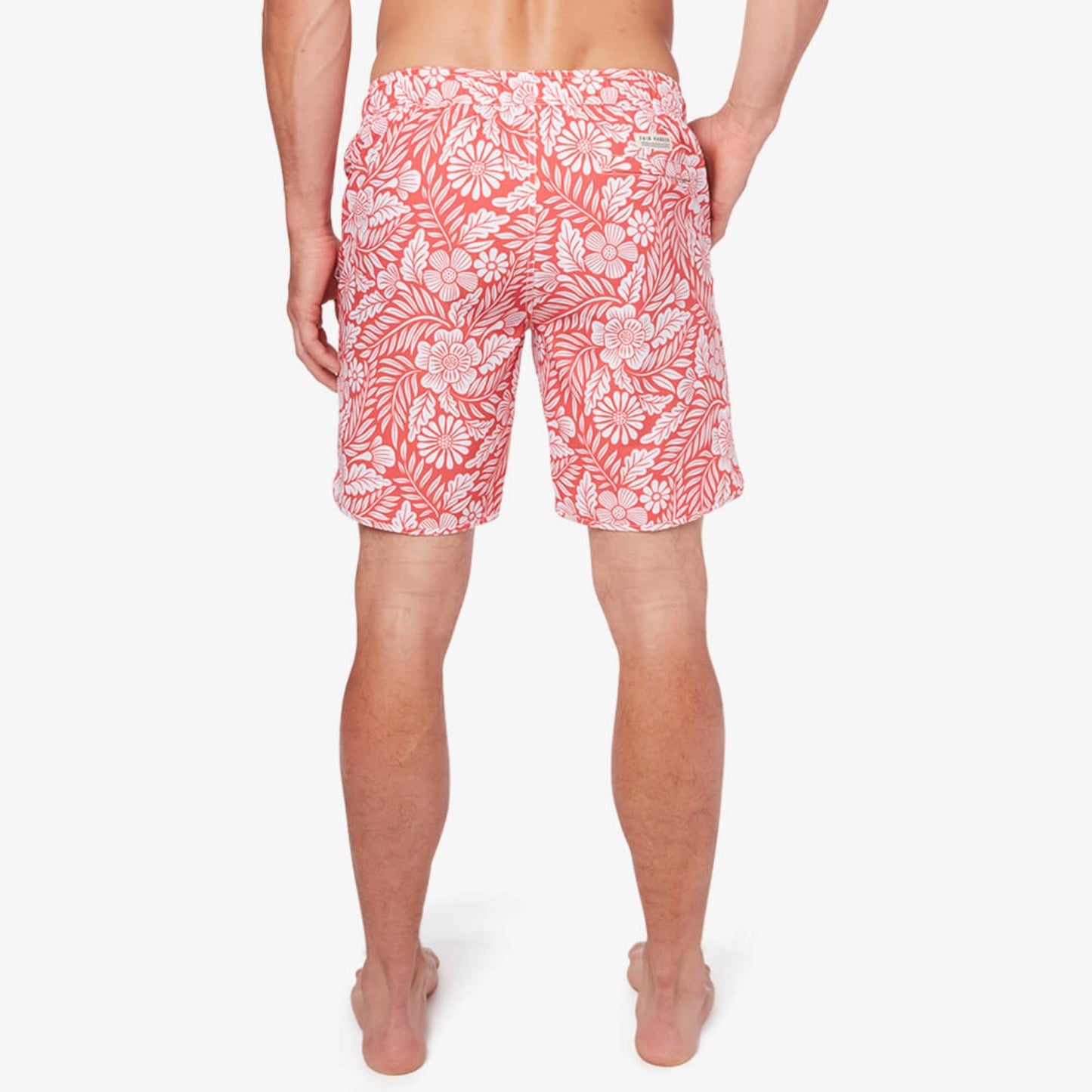 Fair Harbor The Anchor Men's  Swim Trunk Boardshort - Red Hawaiian Floral - FINAL SALE