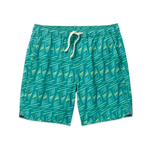 Fair Harbor Kid's Anchor Boardshort - Green Surfs Up