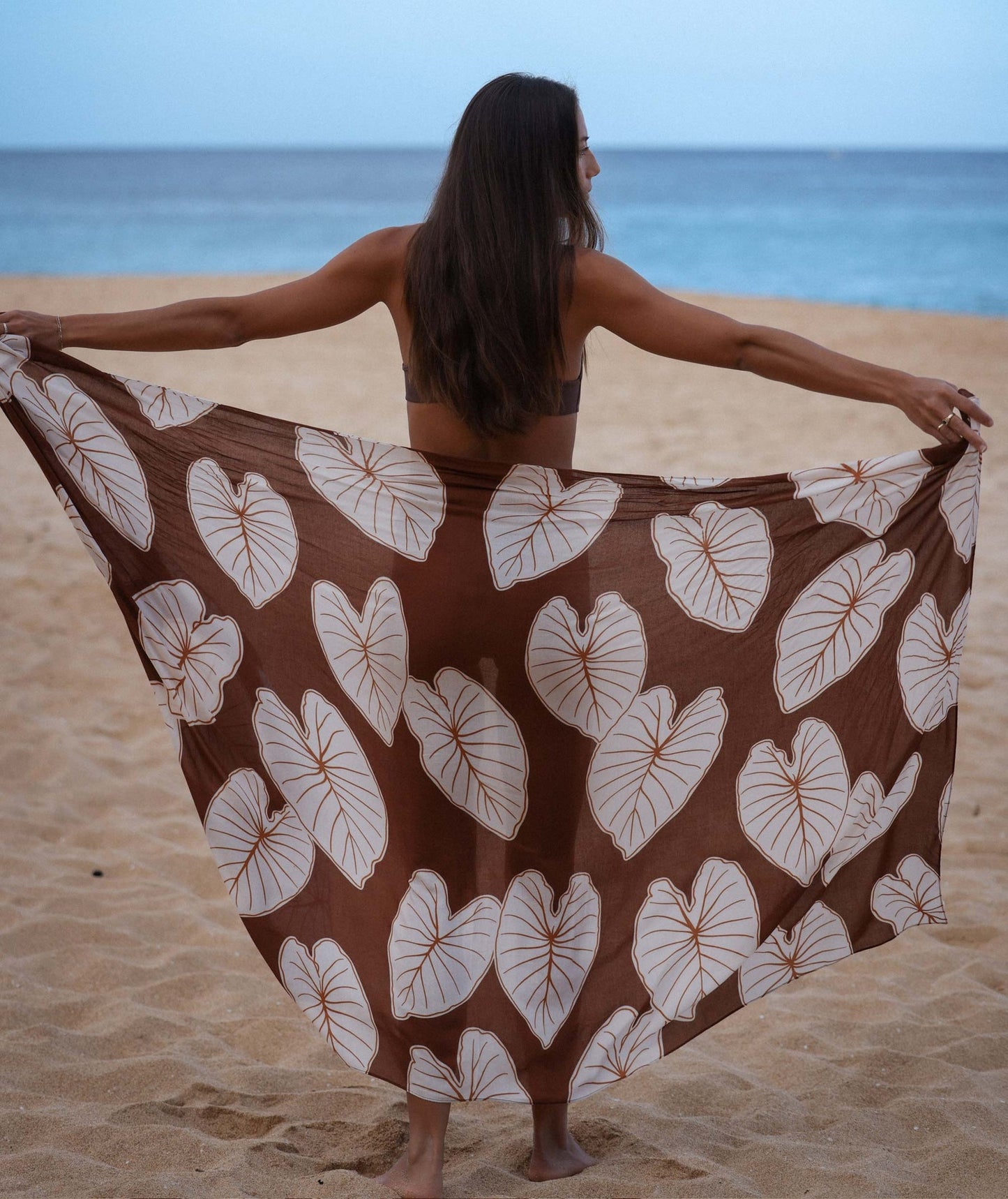 Tag Aloha Co Coco Kalo Pareo Sarong - Brown