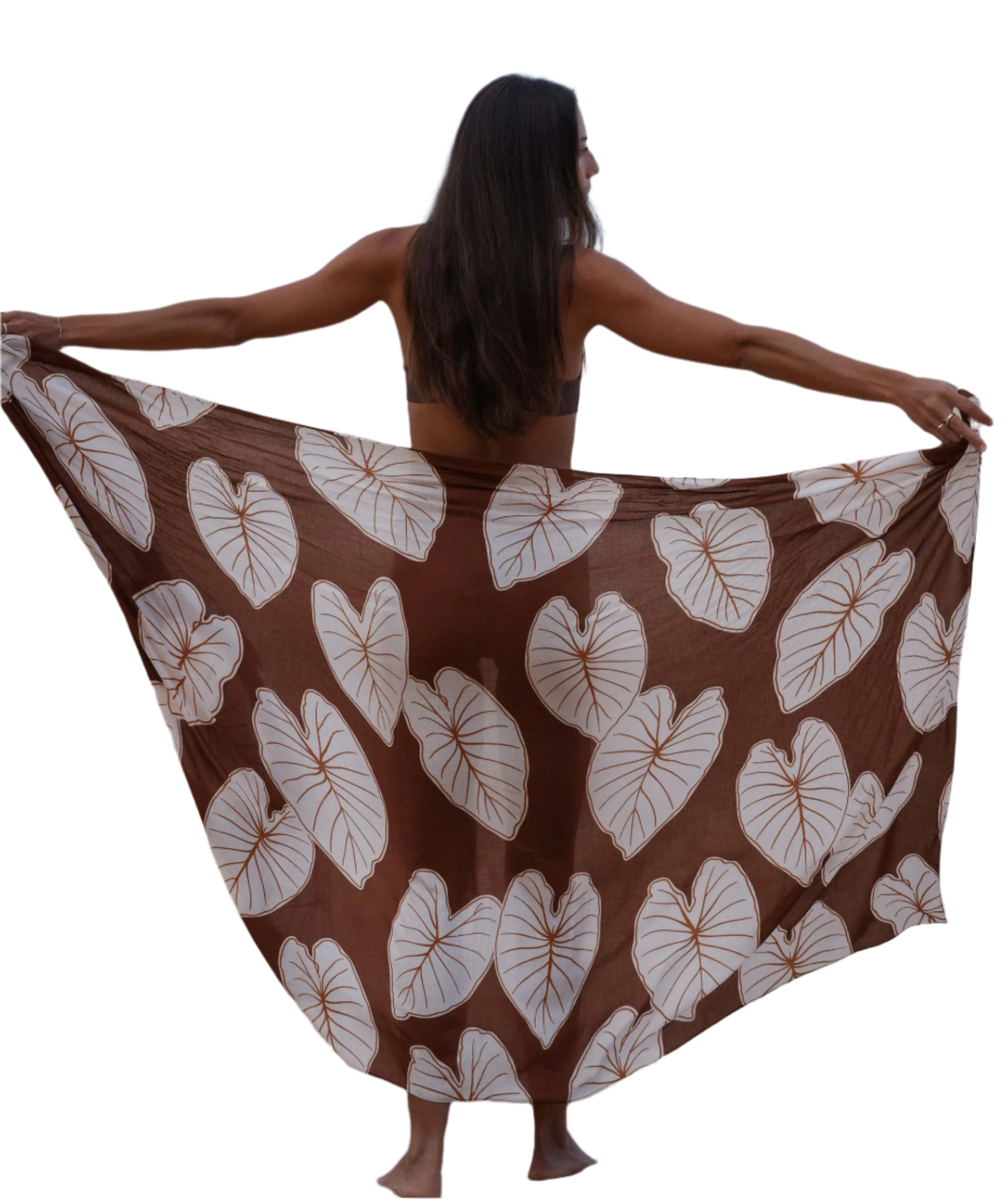 Tag Aloha Co Coco Kalo Pareo Sarong - Brown