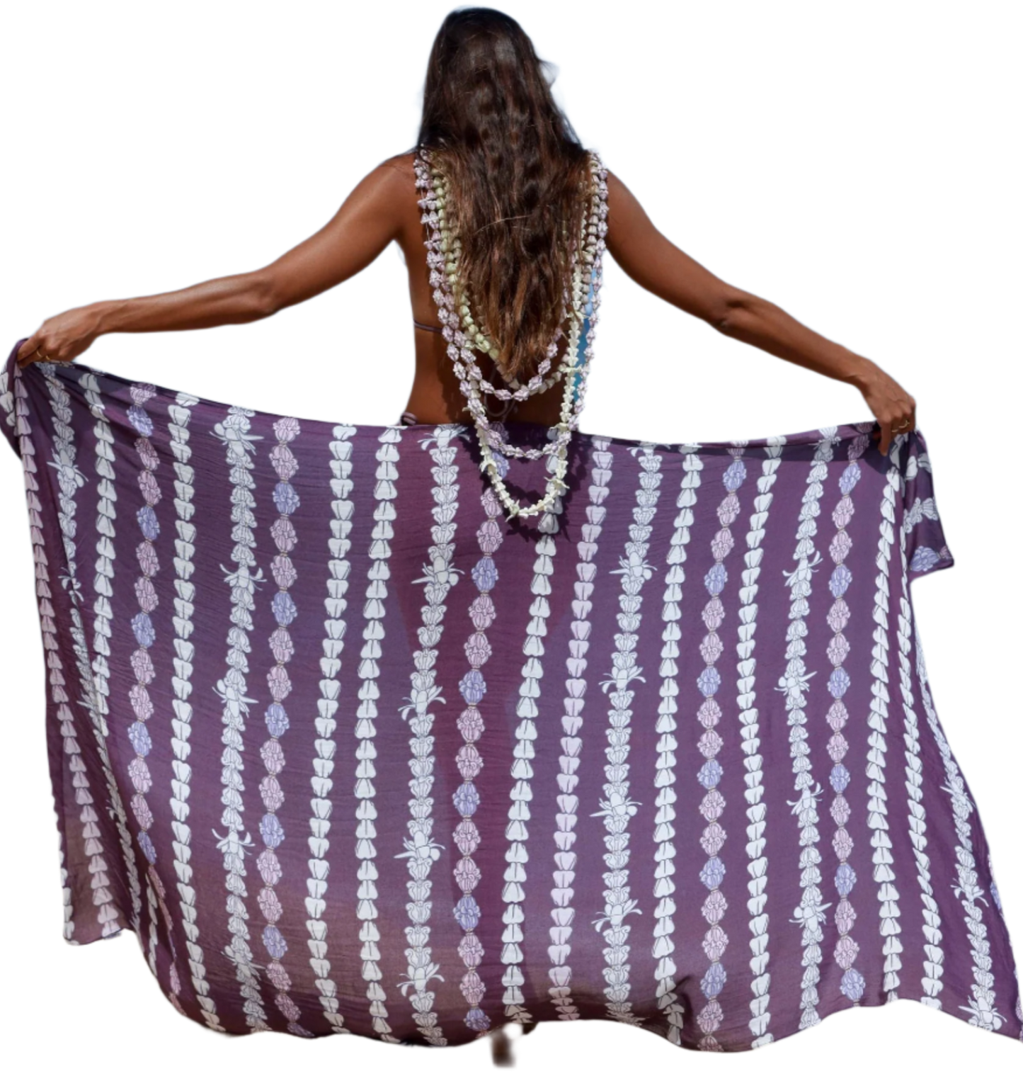 Tag Aloha Co Crown Flower Pareo Sarong - Purple