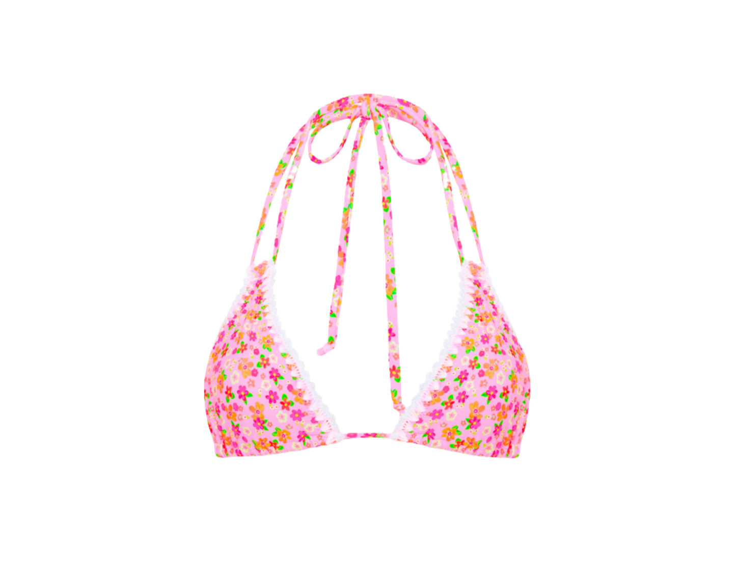 Kulani Kinis Crochet Halter Bikini Top - Frangipani Fever