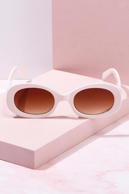 SSR Womens Rounded Frame Sunglasses - Cream/Brown Ombre
