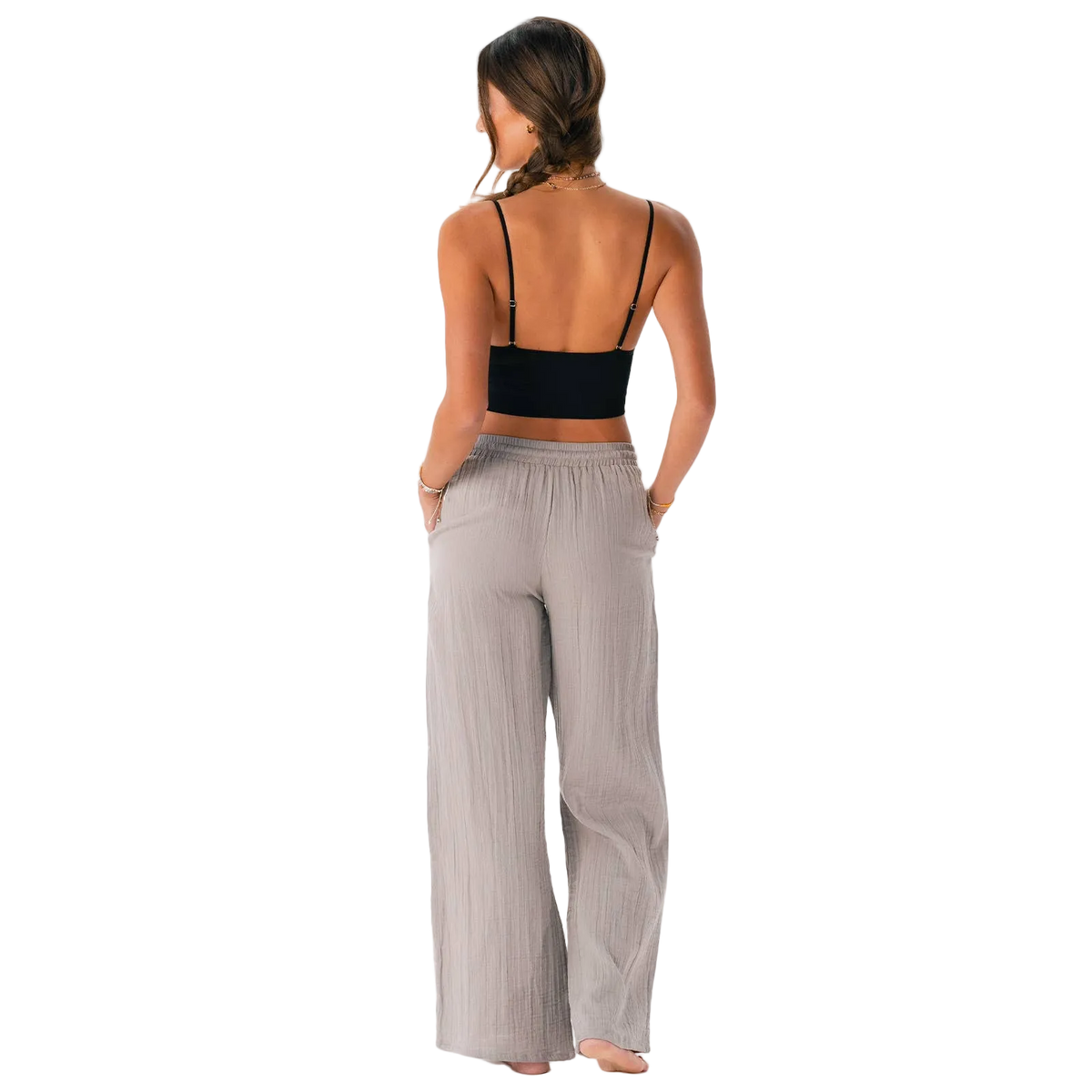 Lotus and Luna Cotton Cabana Pants - Stone