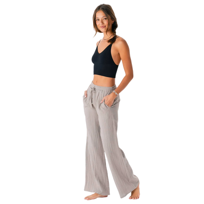 Lotus and Luna Cotton Cabana Pants - Stone