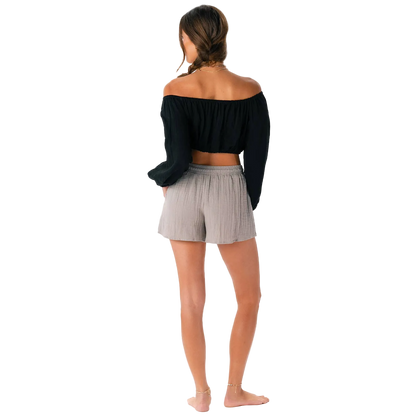 Lotus and Luna Cotton Cabana Shorts - Stone