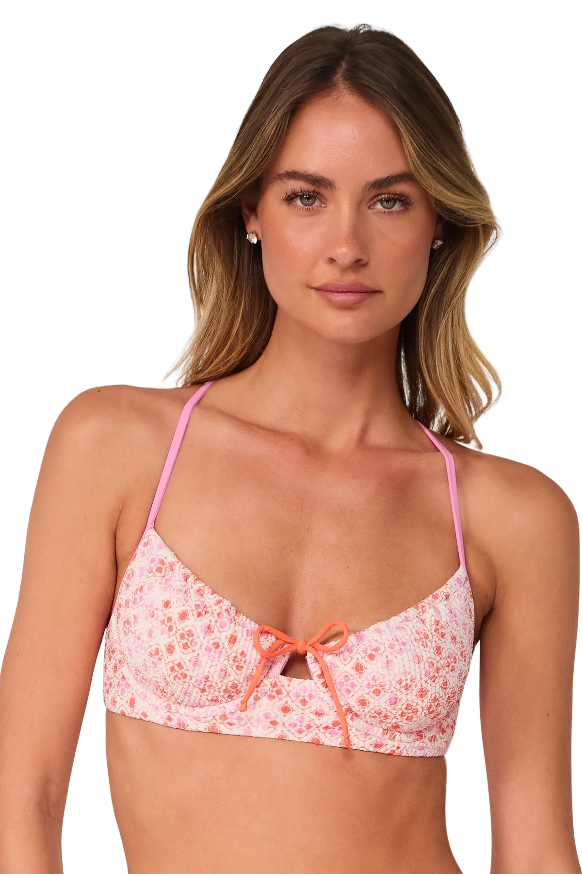 Swim Systems Maggie Underwire Top - Coral Kiss Scrunch