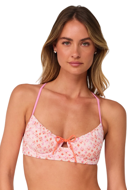 Swim Systems Maggie Underwire Top - Coral Kiss Scrunch