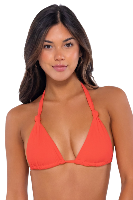 Swim Systems Mila Tri Slide Halter Bikini Top - Tangelo