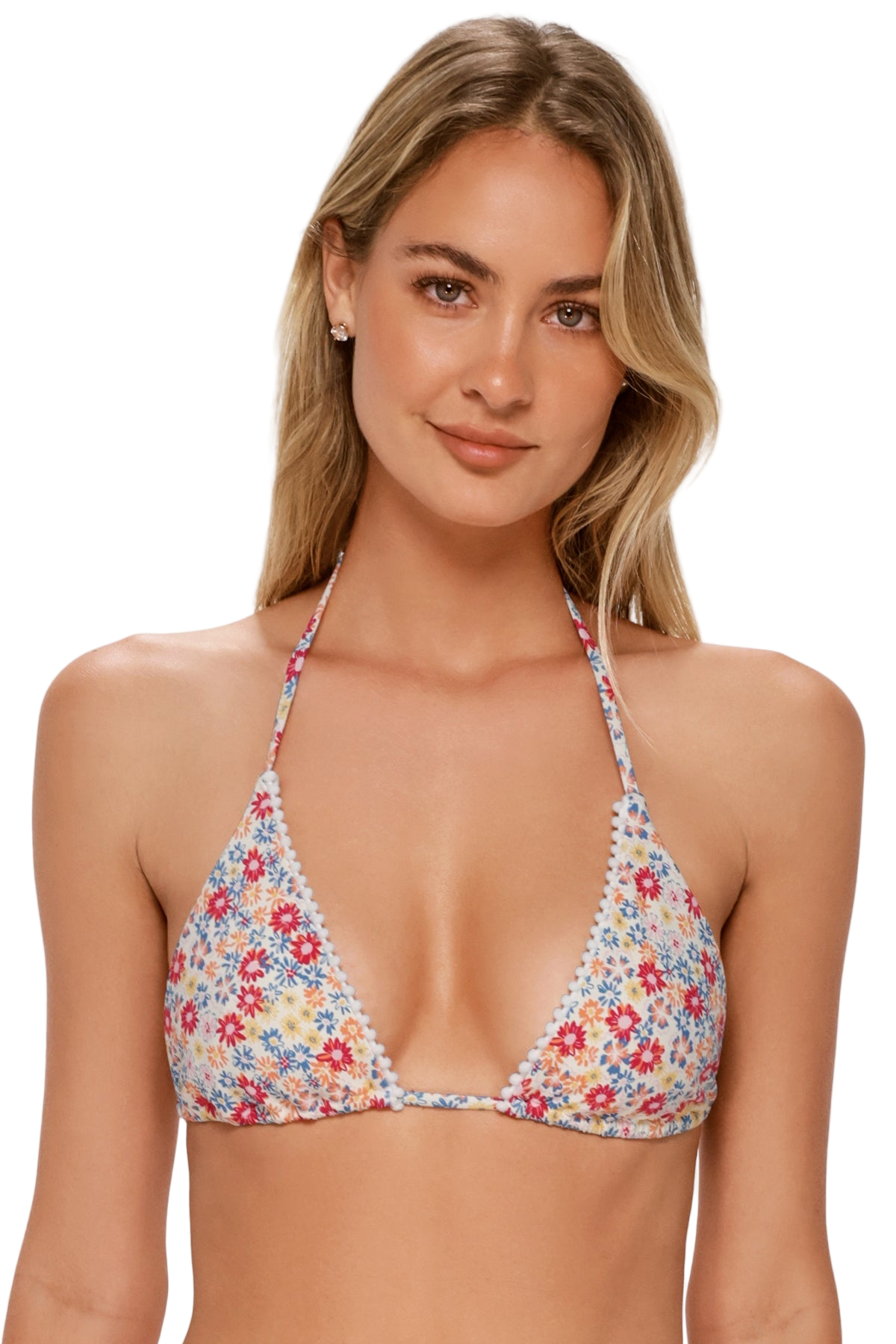 Swim Systems Pom Pom Triangle Top - Prairie Petals