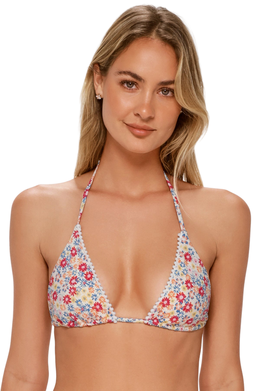Swim Systems Pom Pom Triangle Top - Prairie Petals
