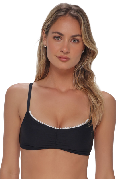 Swim Systems Pom Pom Sylvia Bralette Top - Black