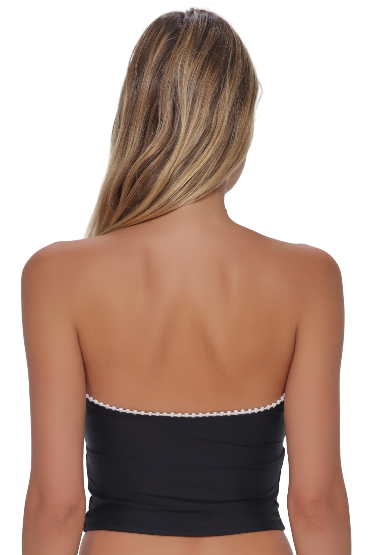 Swim Systems Pom Pom Dolly Crop Top - Black