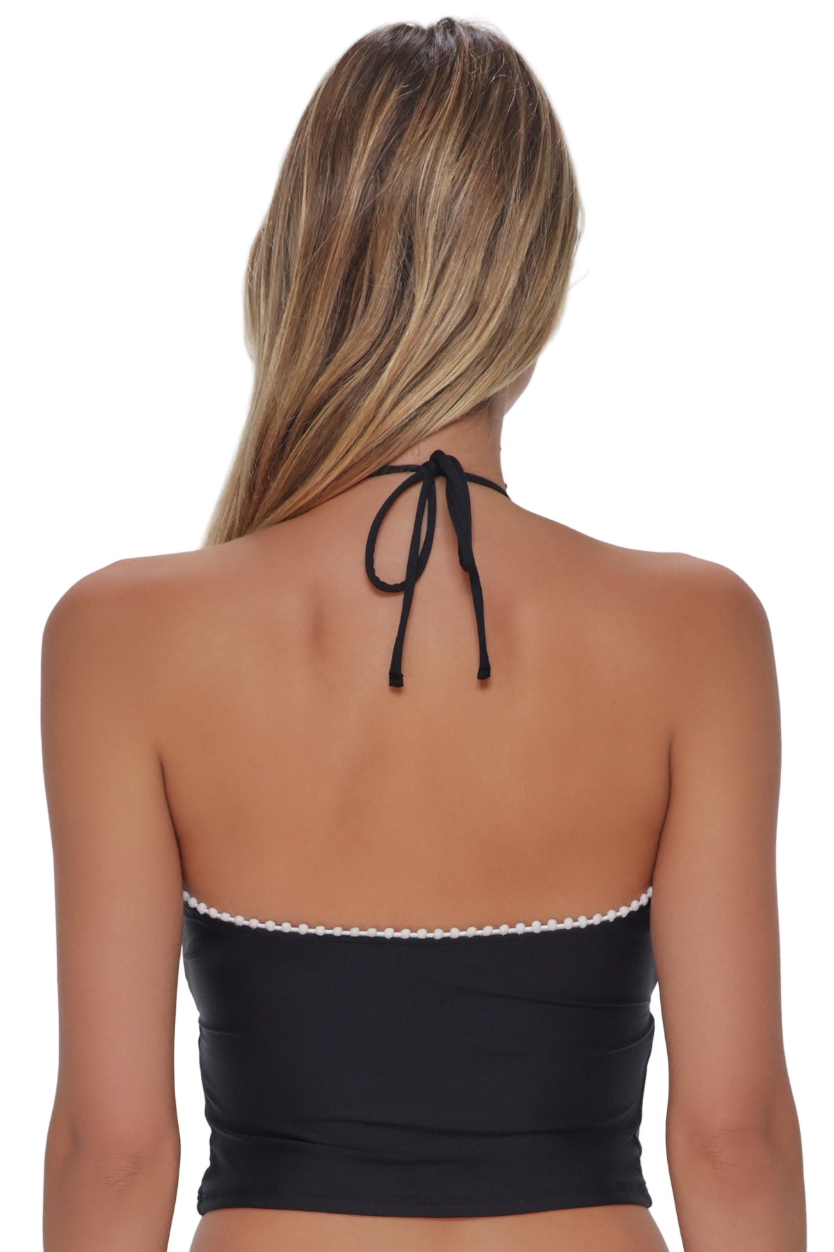 Swim Systems Pom Pom Dolly Crop Top - Black