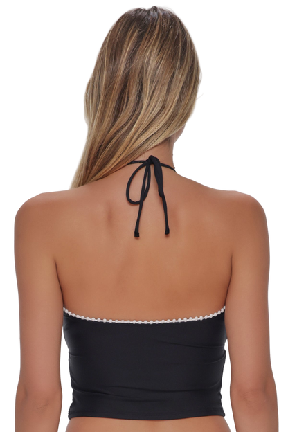 Swim Systems Pom Pom Dolly Crop Top - Black
