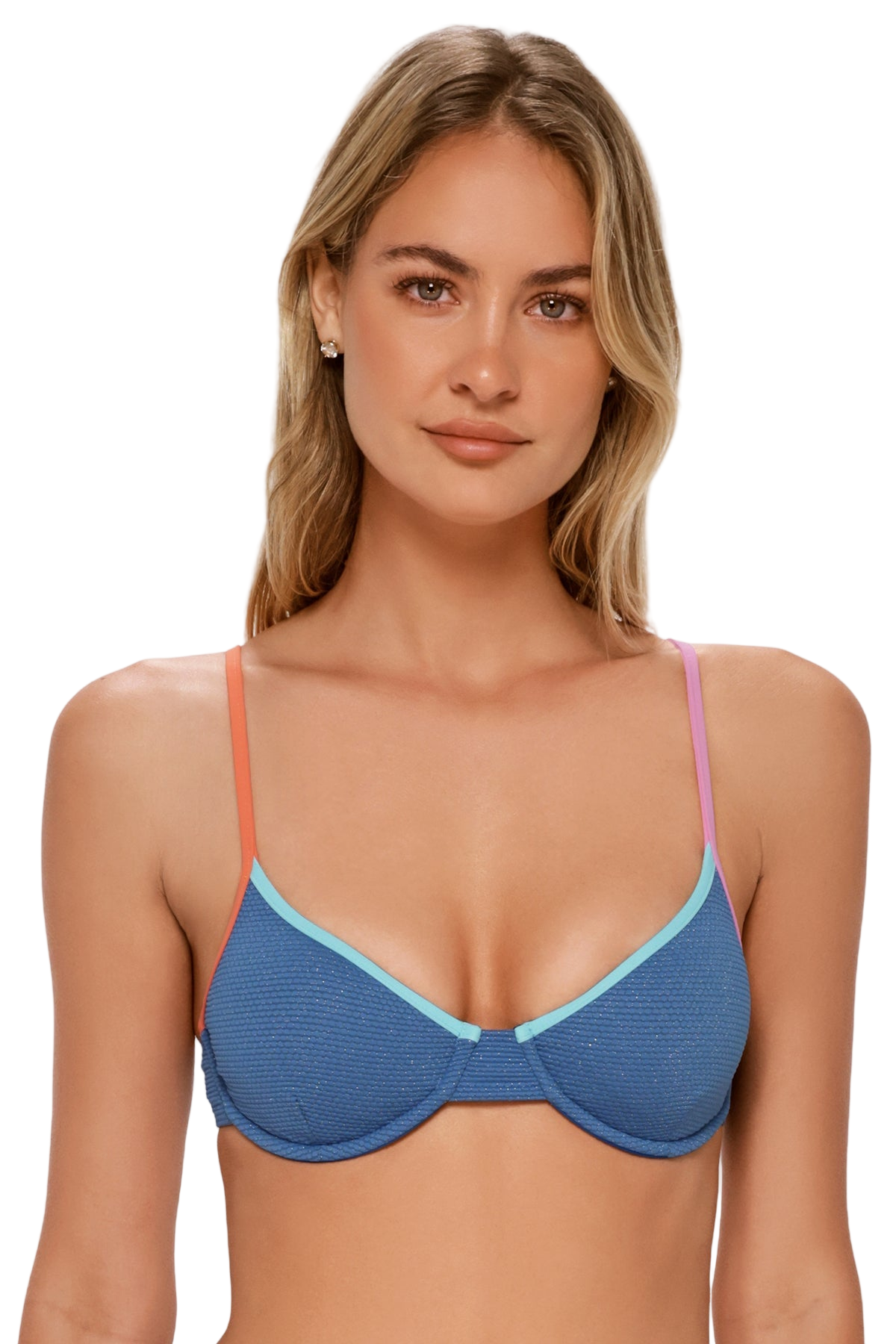 Swim Systems Lurex Addie Underwire Top - Desert Sky