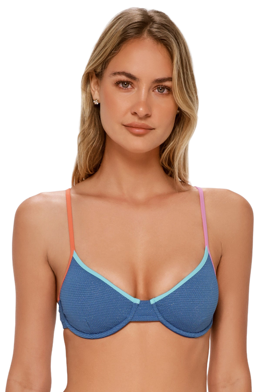 Swim Systems Lurex Addie Underwire Top - Desert Sky