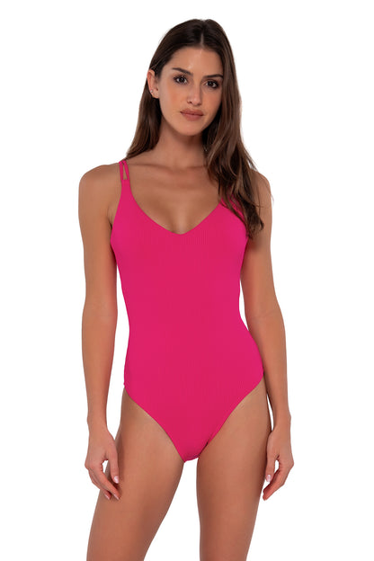 Sunsets Veronica One Piece Swimsuit - Begonia Sandbar Rib - FINAL SALE
