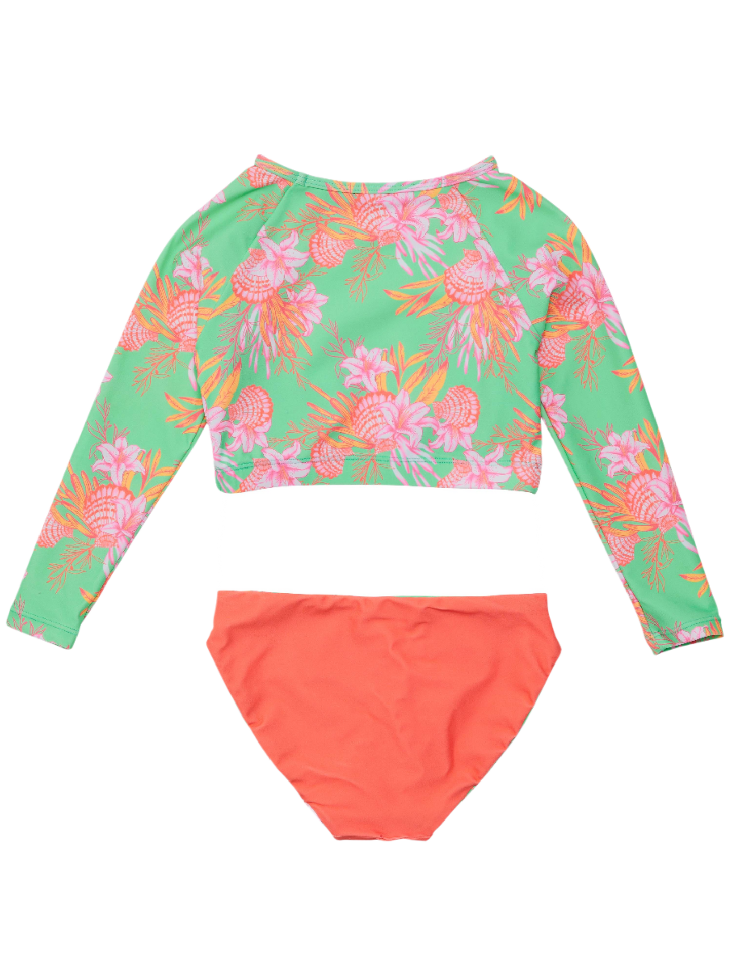 Snapper Rock Sustainable Crop Long Sleeve Rashguard Set - Coastal Shells