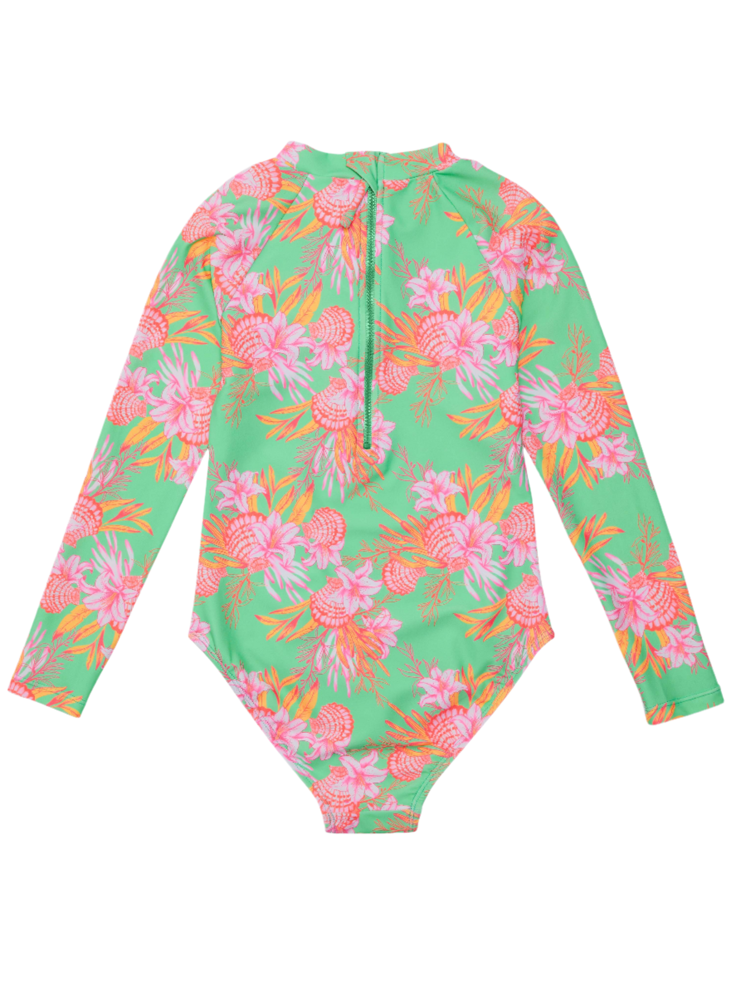 Snapper Rock Girls Sustainable Long Sleeve Surf Suit - Coastal Shells