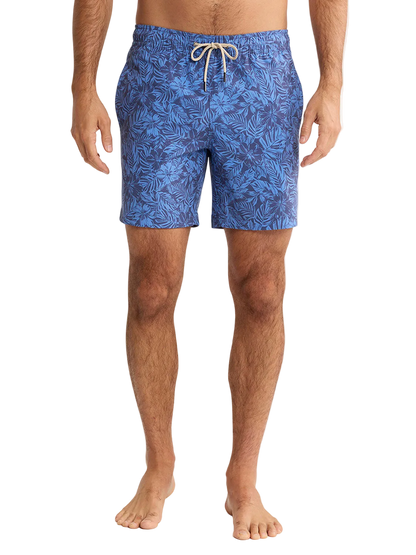 Fair Harbor Men's The Bayberry Swim Trunk Boardshorts - Island Blue Leaves