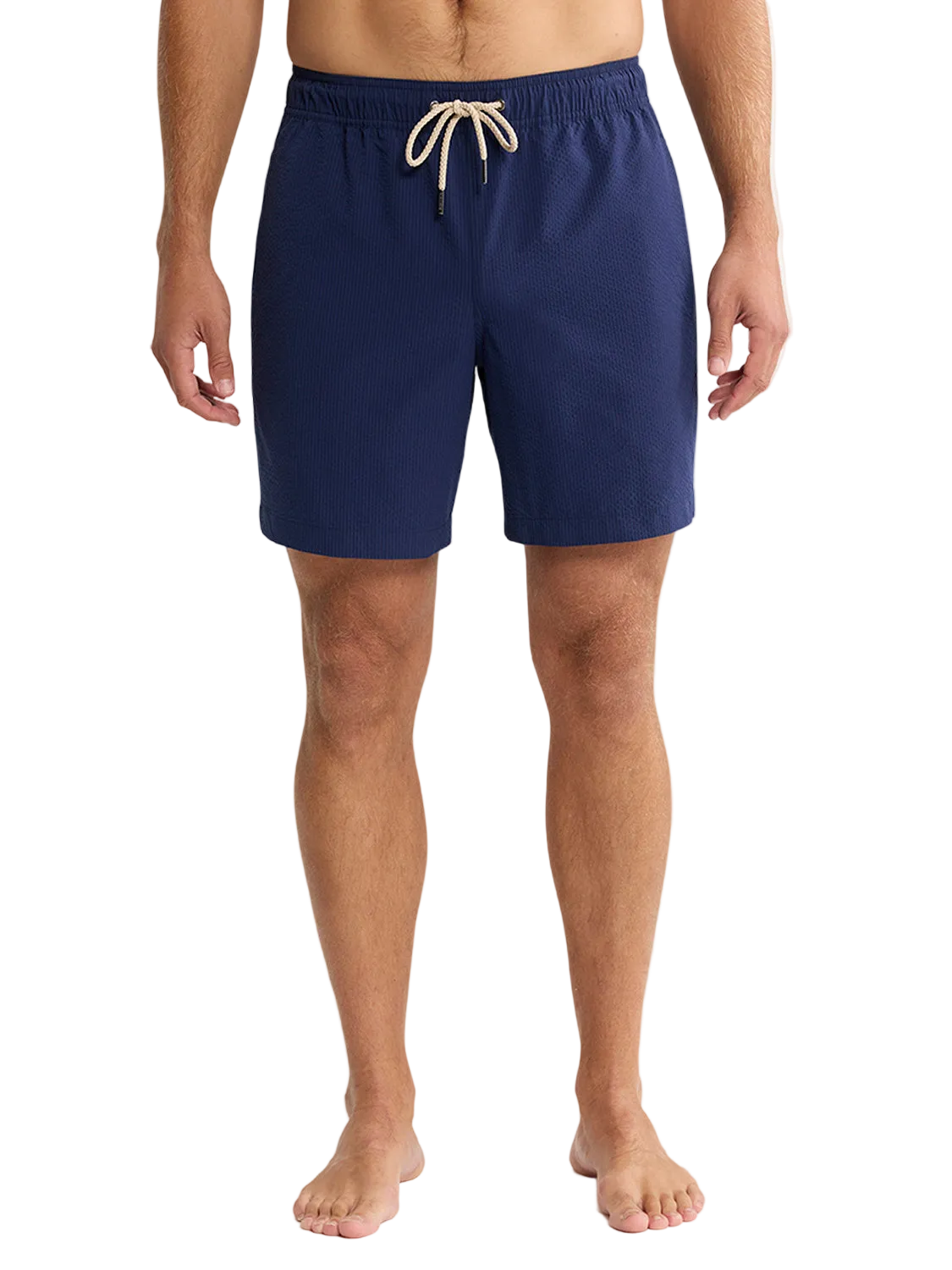 Fair Harbor Men's The Bayberry Swim Trunk Boardshorts - Navy Seersucker