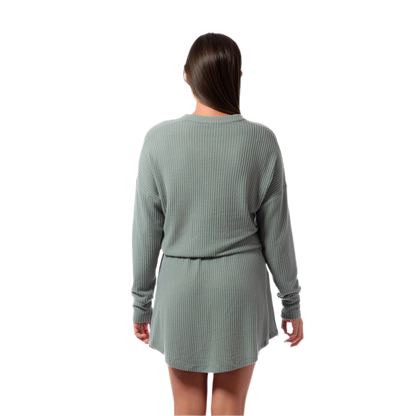 Jantzen Relaxed Waffle Knit Coverup Dress - Olive