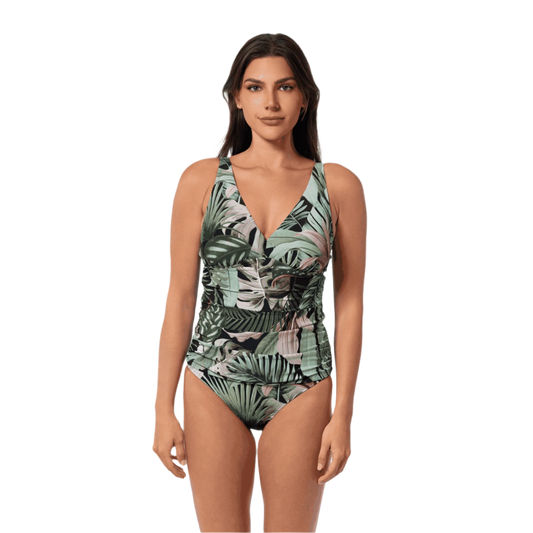 Jantzen Surplice Mio One Piece Swimsuit - Jungle Glam