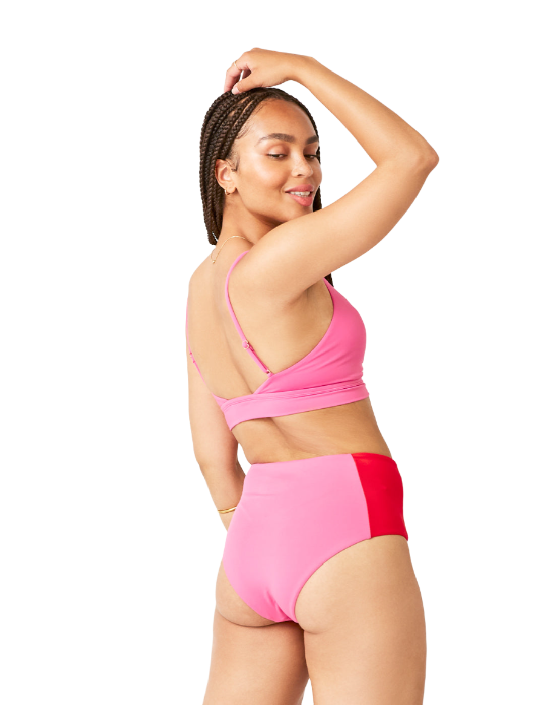 Carve Designs Erin Colorblock Bottom - Fuchsia with Hot Red - FINAL SALE