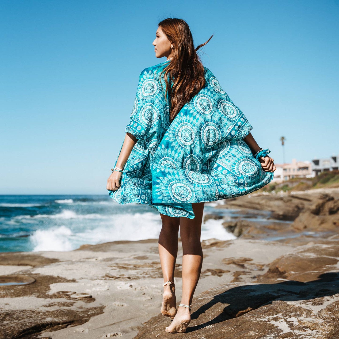 Lotus and Luna Kimono Coverup - Bimini Mandala