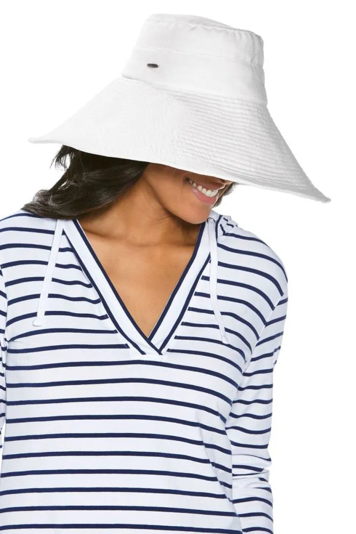 Coolibar Brittany Beach Hat UPF 50+ - White