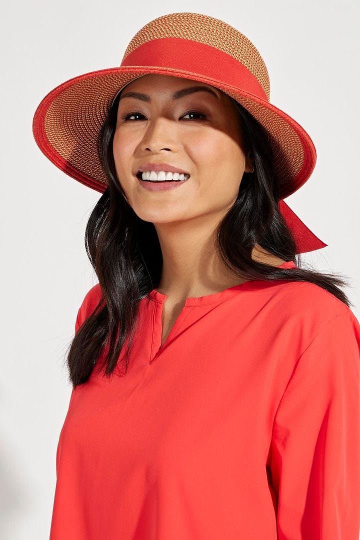 Coolibar Clara Asymmetrical Sun Hat UPF 50+ - Radiant Red