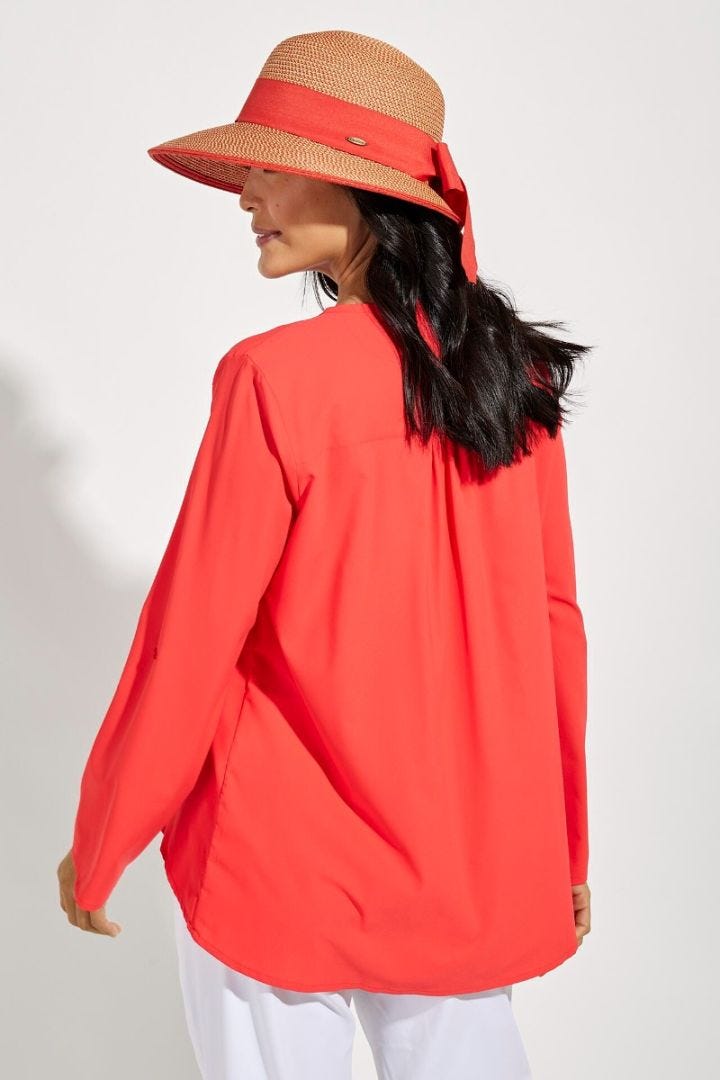 Coolibar Clara Asymmetrical Sun Hat UPF 50+ - Radiant Red