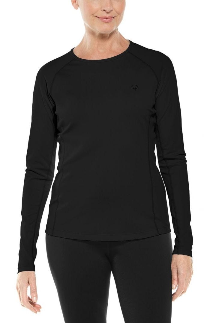 Coolibar Women's Hightide Long Sleeve Swim Shirt UPF 50+ - Black