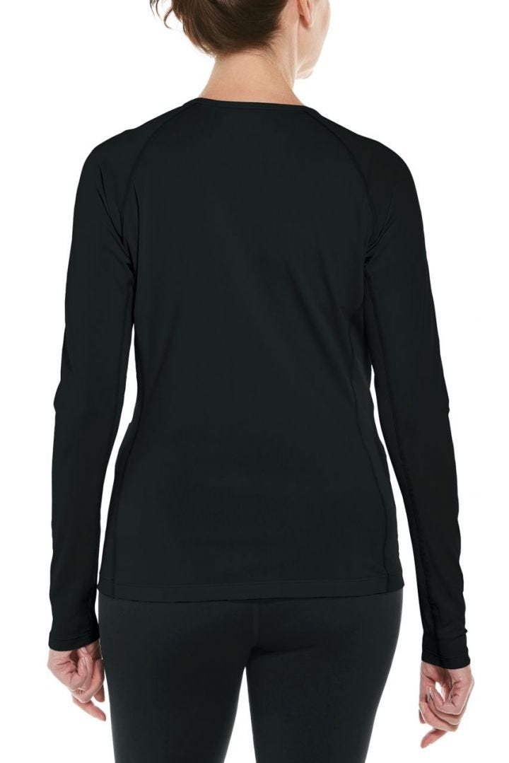 Coolibar Women's Hightide Long Sleeve Swim Shirt UPF 50+ - Black