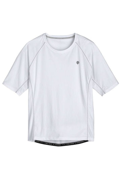 Coolibar Men's Hightide Short Sleeve Swim Shirt UPF 50+ - White