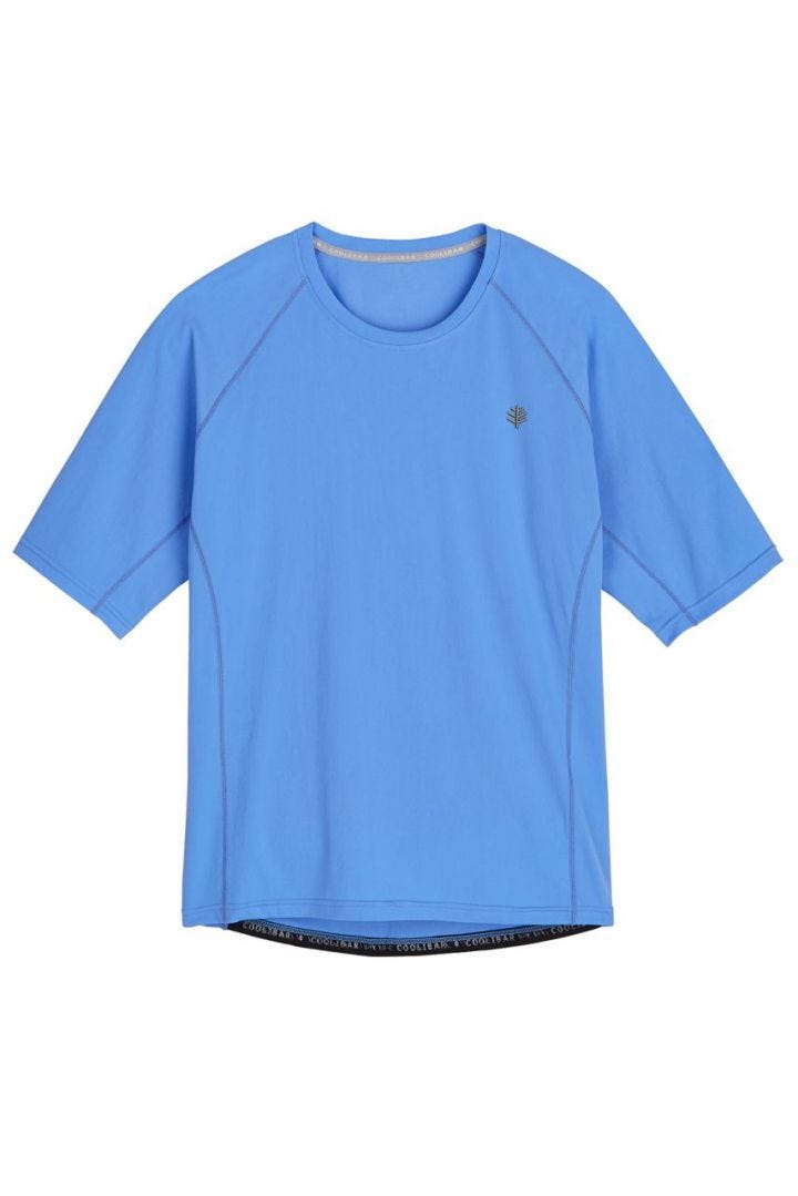 Coolibar Men's Hightide Short Sleeve Swim Shirt UPF 50+ - Surf Blue –  Sylvia's Sport & Resort