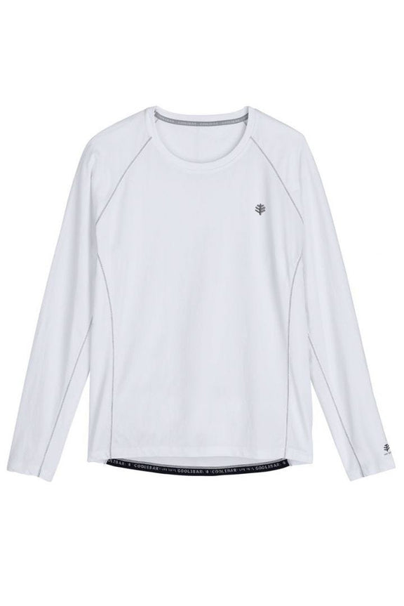 Coolibar Men's Hightide Long Sleeve Swim Shirt UPF 50+ White Sylvia