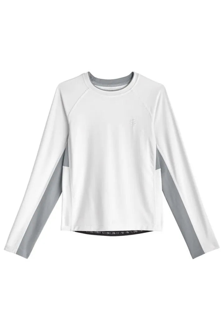 Coolibar Boy's Ultimate Long Sleeve Rash Guard UPF 50+ - White Line