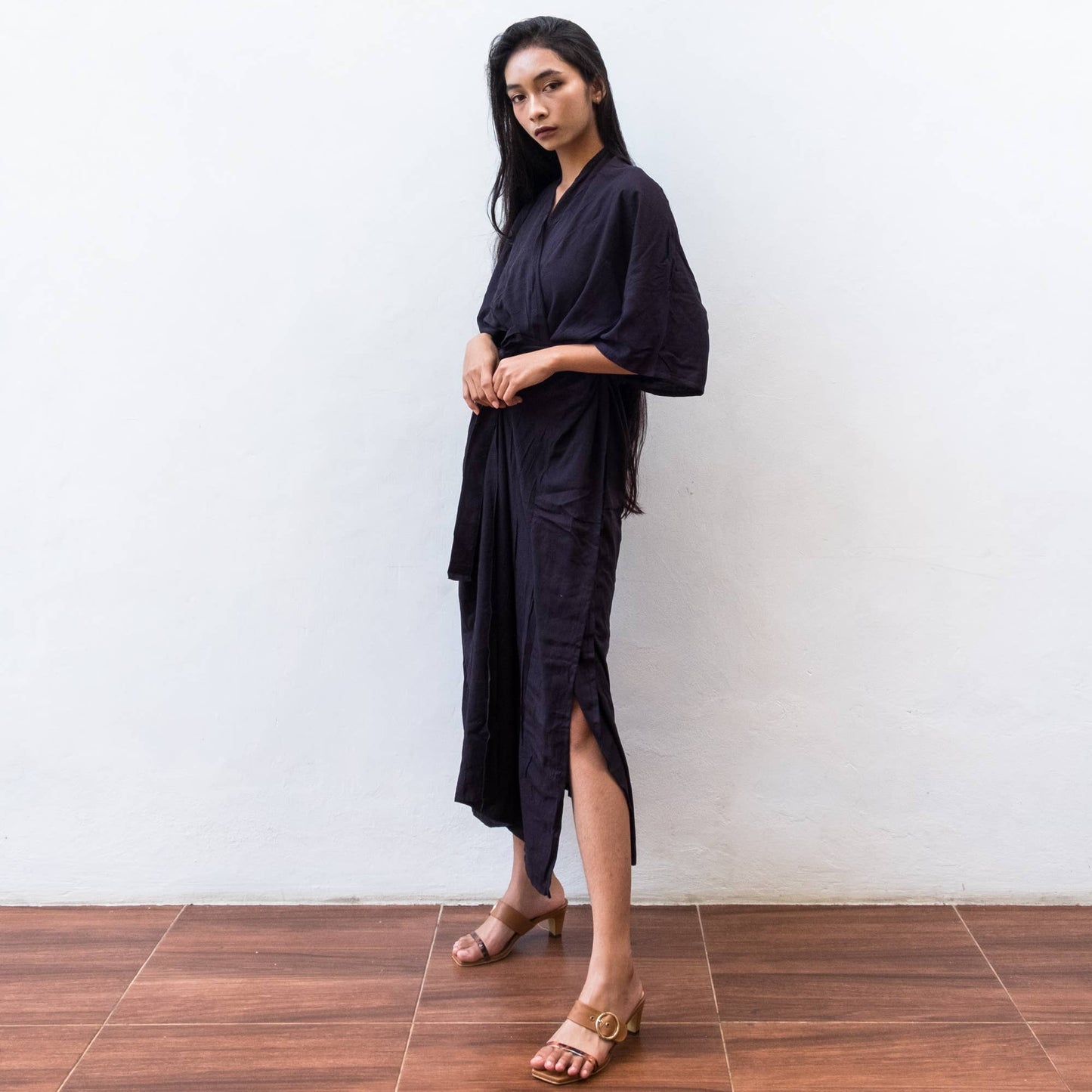 Bali Harvest Rayon Kimono Cover Up - Black FINAL SALE