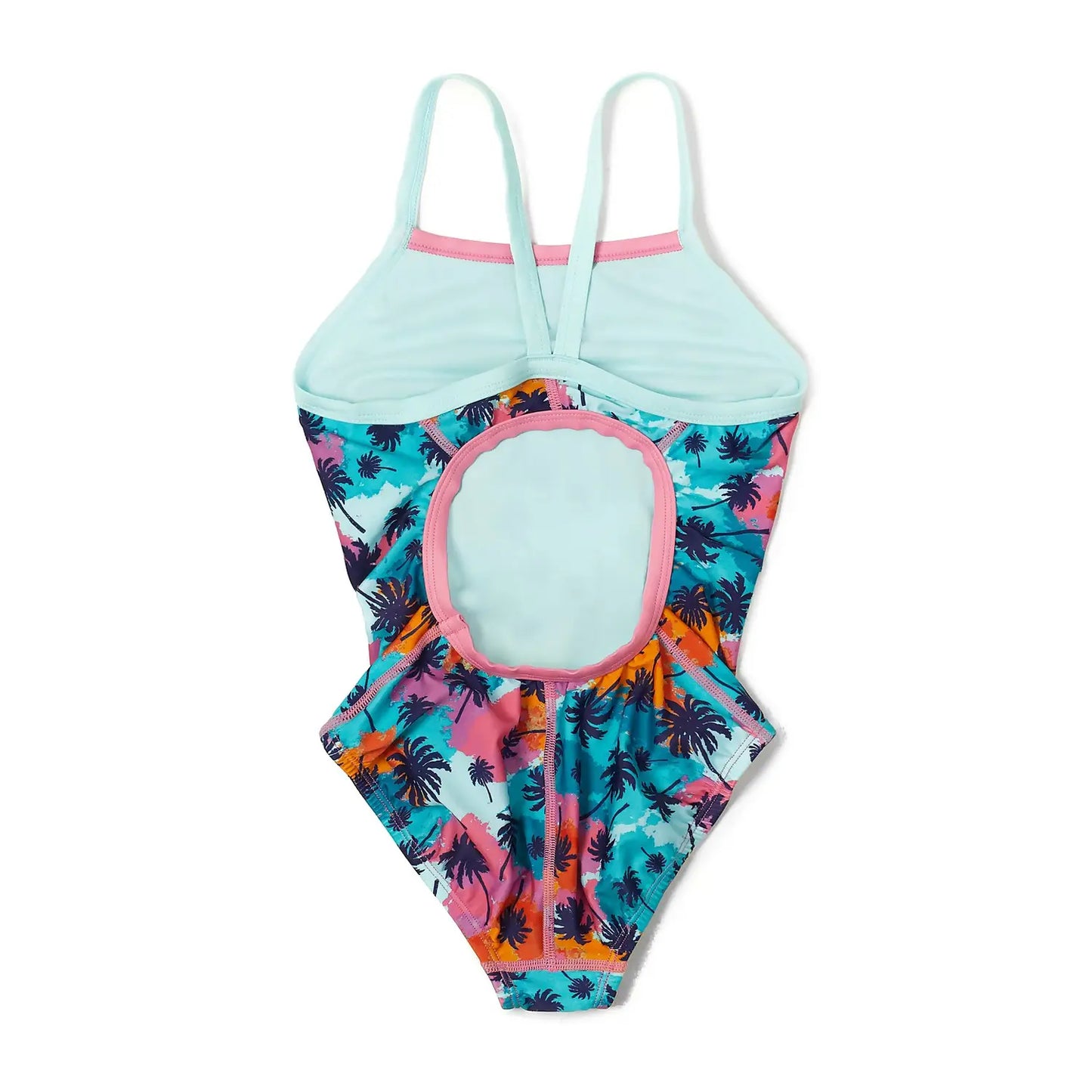 Speedo Girls Printed Propel Back One Piece Swimsuit - Blue/Pink - FINAL SALE